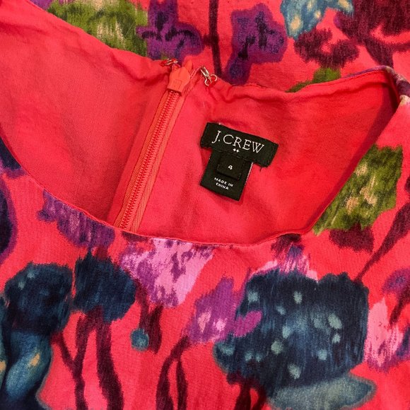 J. Crew Factory 4 Bright Floral Print Dress with Pockets - Picture 3 of 4